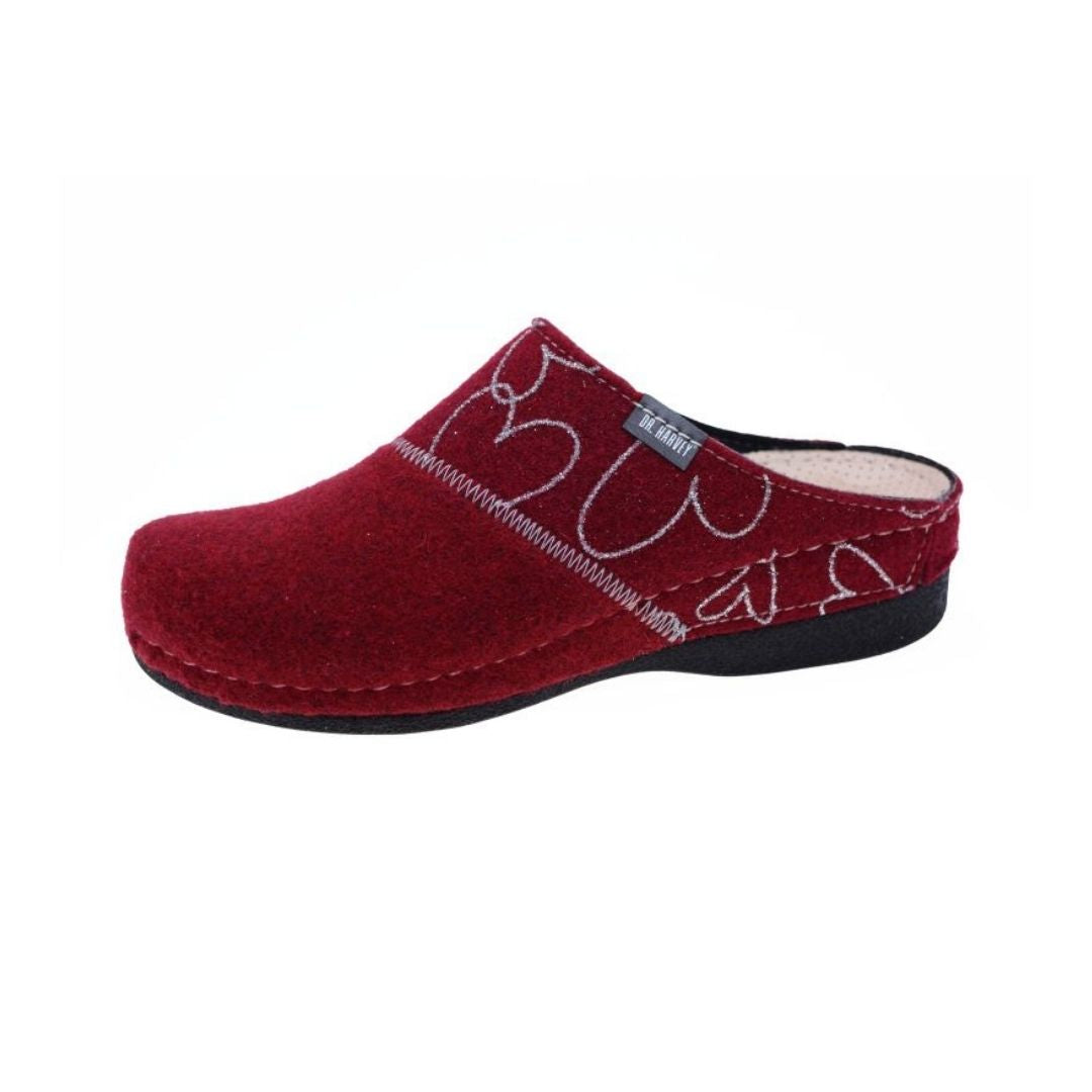 Ženski šivani anatomski copat bordo